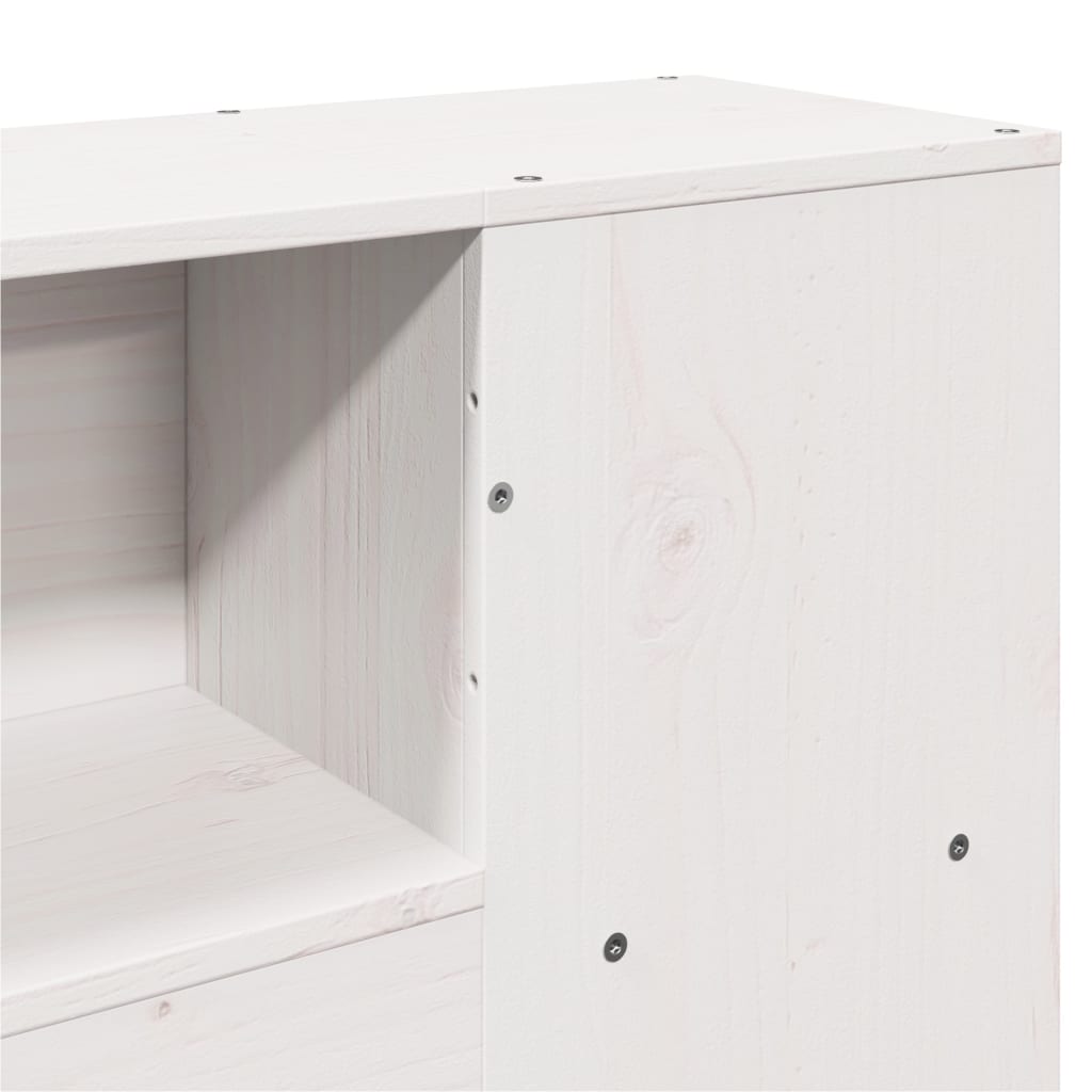 Bookcase Bed without Mattress White 135x190cm Solid Wood Pine