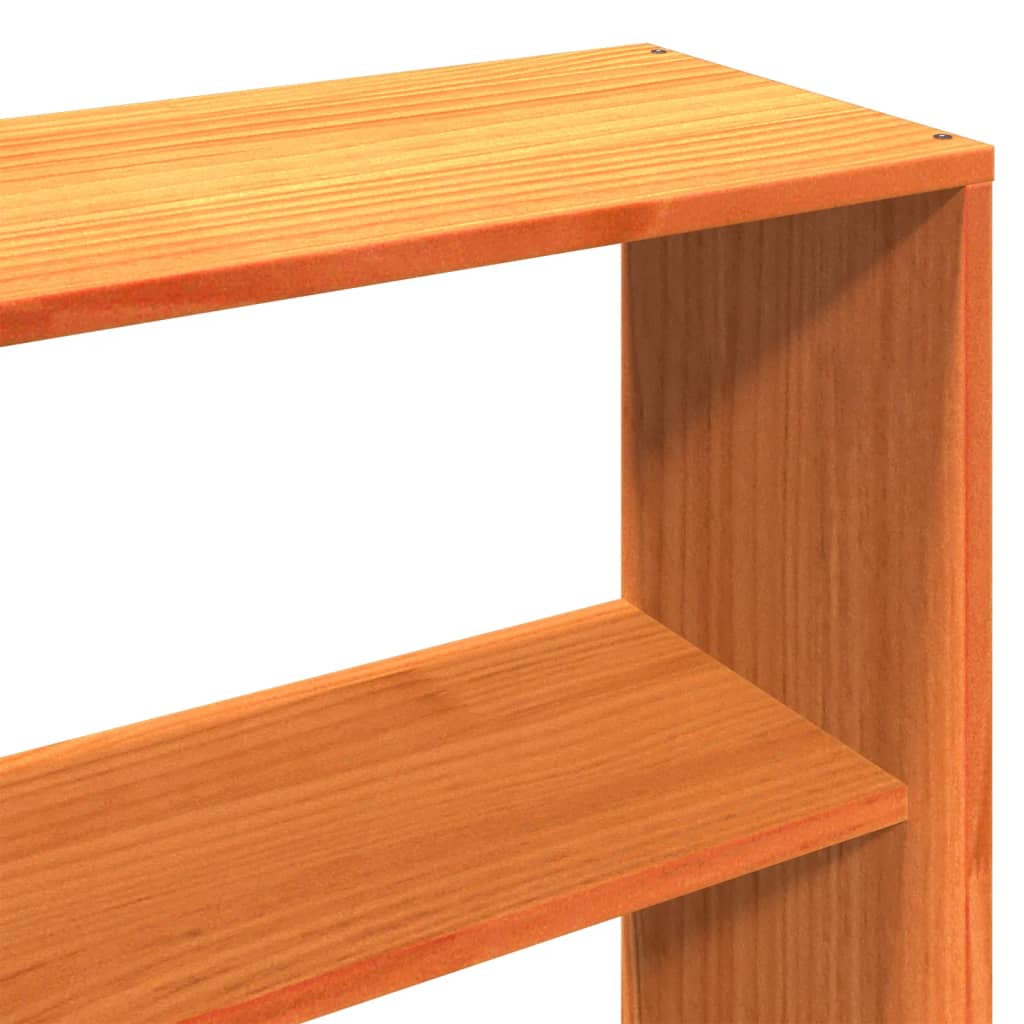 Bookcase Bed without Mattress Wax Brown 180x200 cm Super King Solid Wood Pine