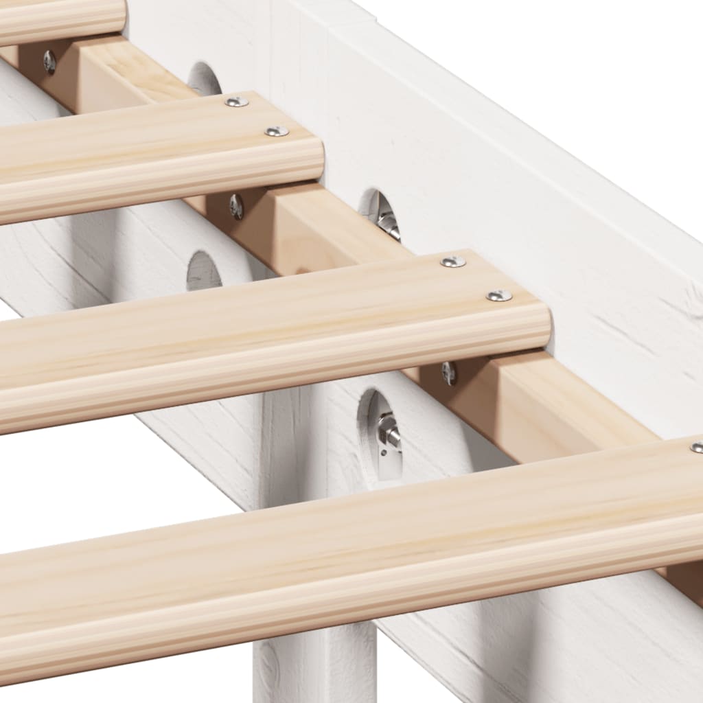Bookcase Bed without Mattress White 160x200cm Solid Wood Pine
