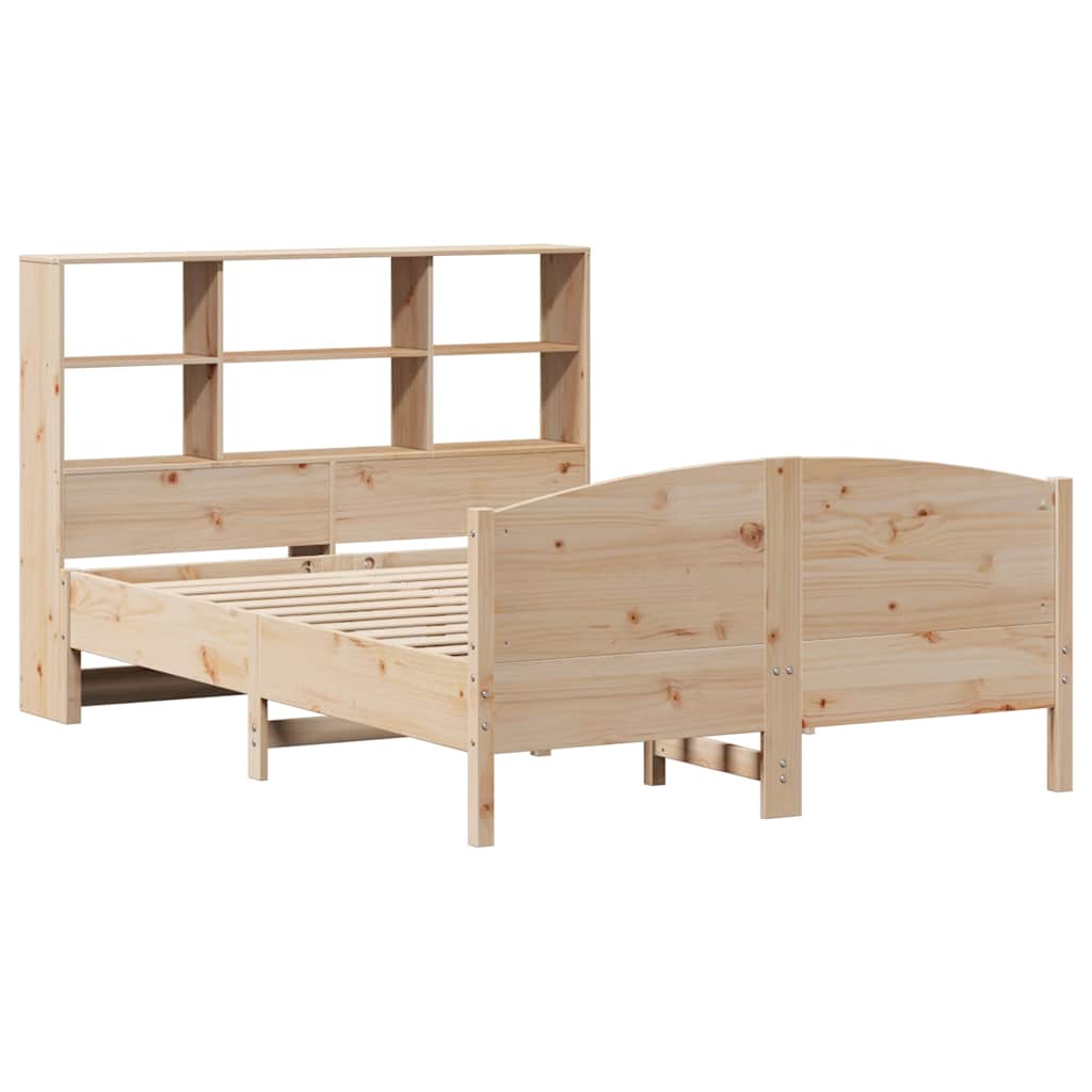 Bookcase Bed without Mattress 150x200 cm King Size Solid Wood Pine