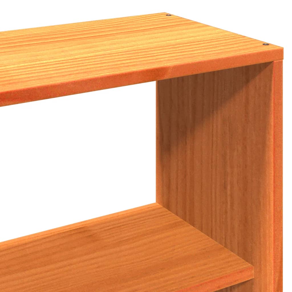 Bookcase Bed without Mattress Wax Brown 135x190 cm Double Solid Wood Pine