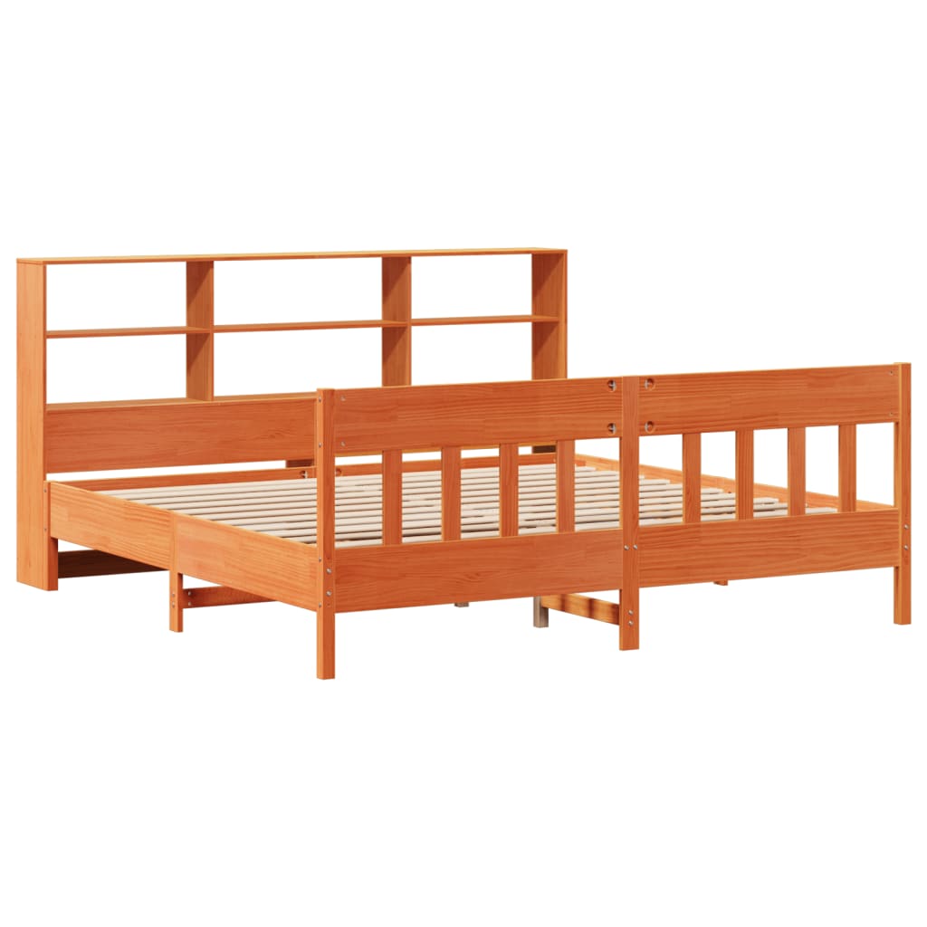 vidaXL Bed Frame without Mattress Wax Brown 200x200 cm Solid Wood Pine