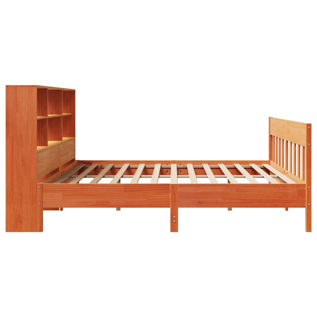 vidaXL Bed Frame without Mattress Wax Brown 200x200 cm Solid Wood Pine