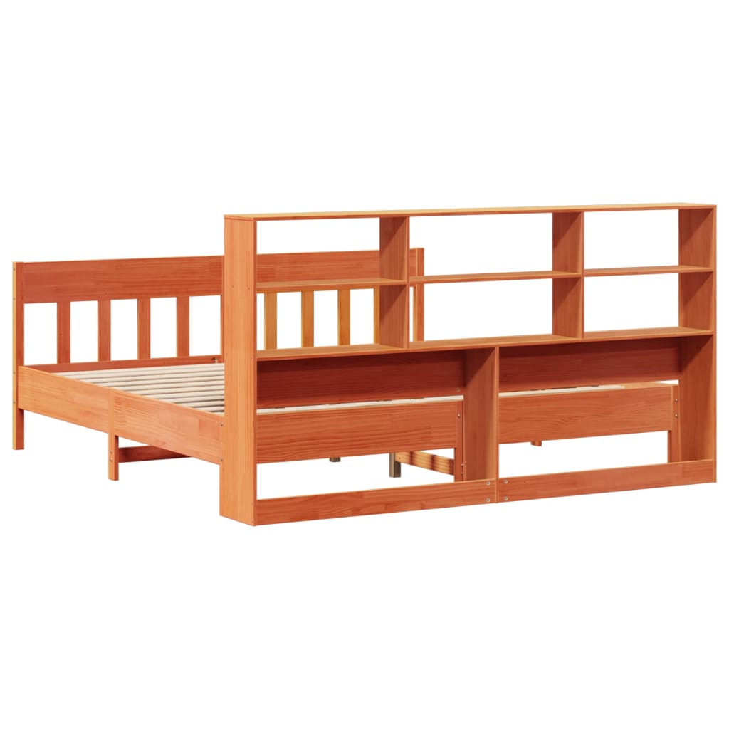 vidaXL Bed Frame without Mattress Wax Brown 200x200 cm Solid Wood Pine