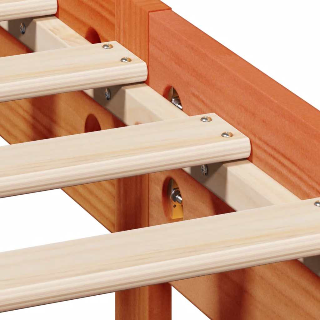 Bed Frame without Mattress Wax Brown 150x200 cm King Size Solid Wood Pine