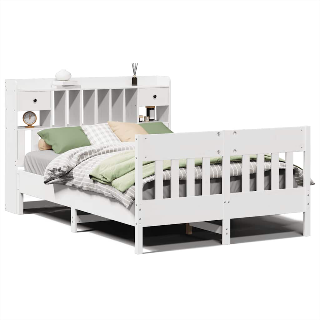 Bed Frame without Mattress White 140x200 cm Solid Wood Pine