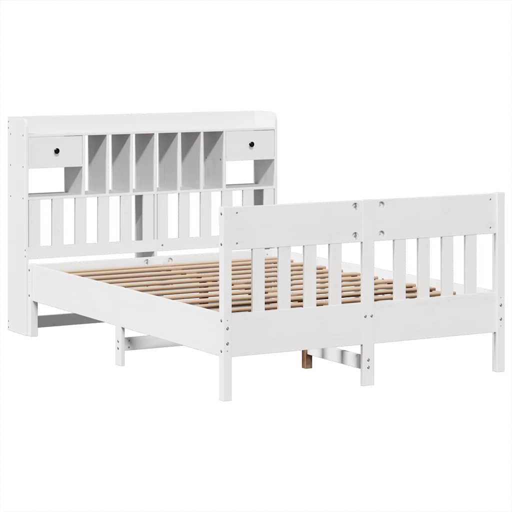 Bed Frame without Mattress White 140x200 cm Solid Wood Pine
