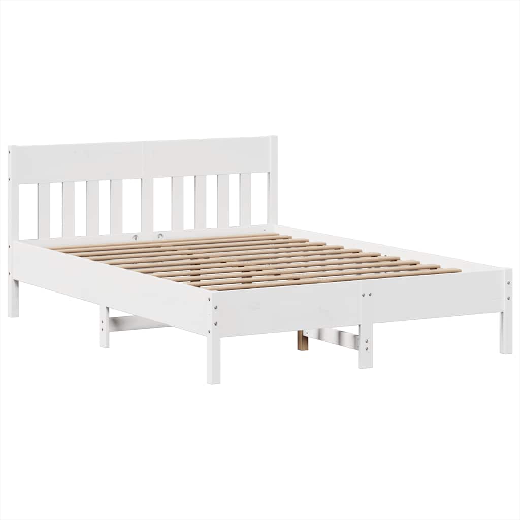 Bed Frame without Mattress White 140x200 cm Solid Wood Pine