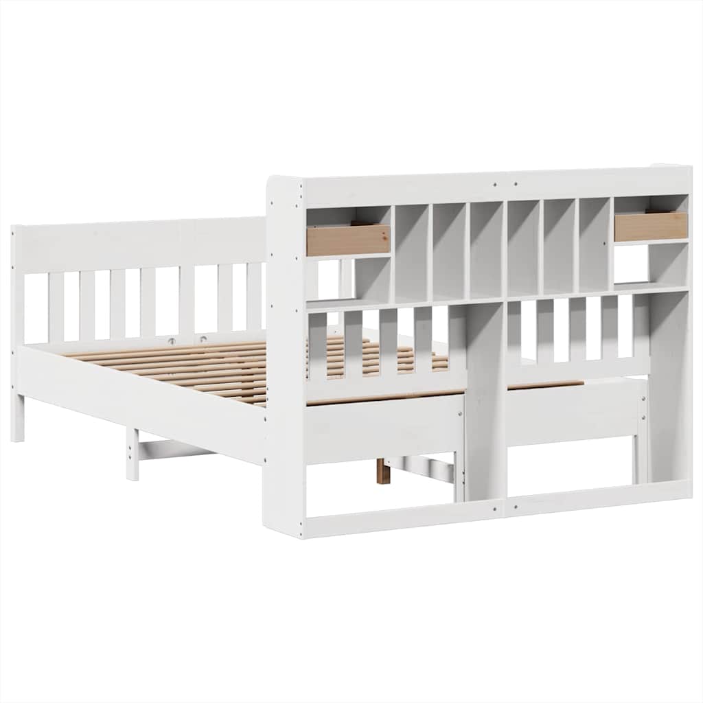 Bed Frame without Mattress White 140x200 cm Solid Wood Pine