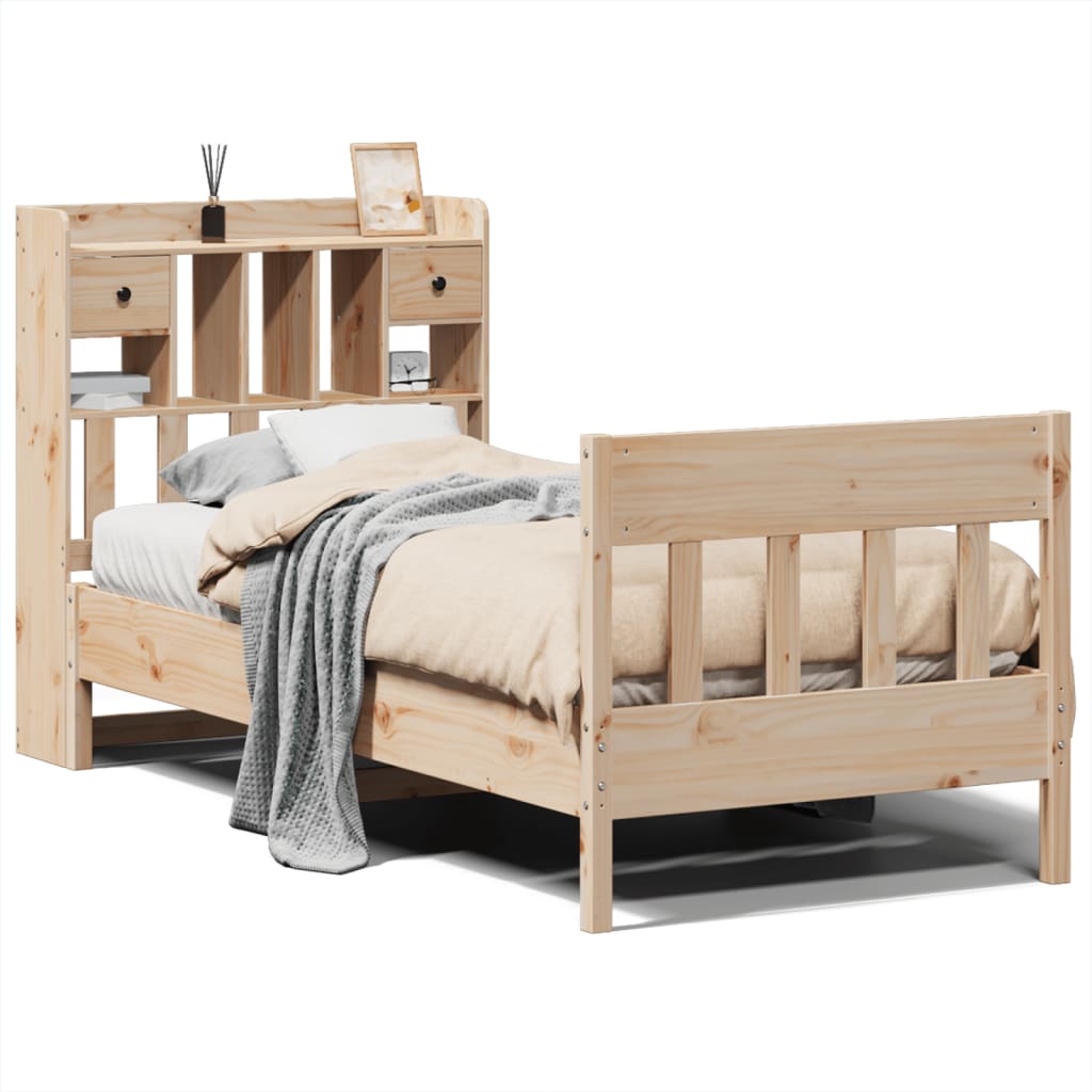 vidaXL Bed Frame without Mattress 90x190 cm Single Solid Wood Pine