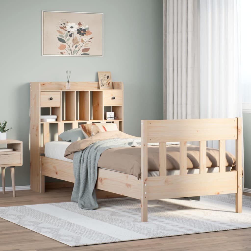 vidaXL Bed Frame without Mattress 90x190 cm Single Solid Wood Pine