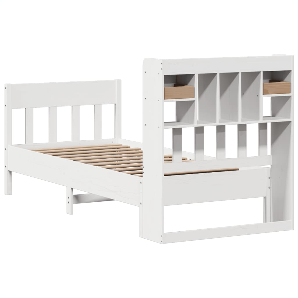 Bed Frame without Mattress White 75x190 cm Small Single Solid Wood Pine