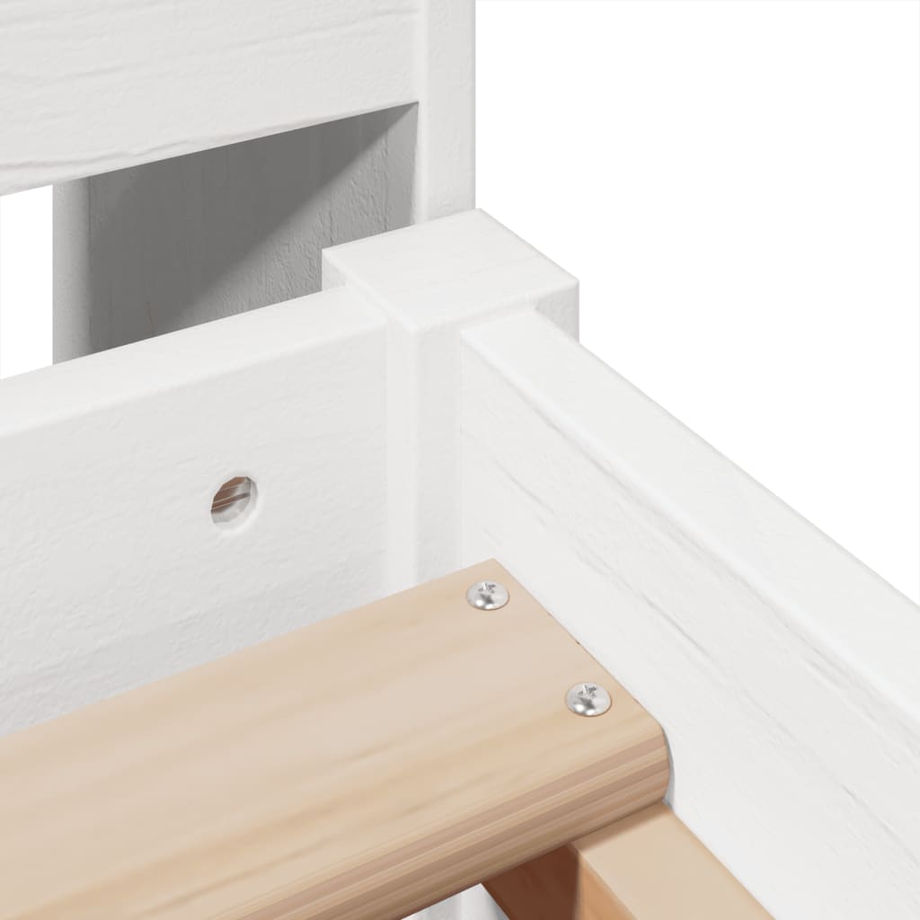 Bed Frame without Mattress White 75x190 cm Small Single Solid Wood Pine