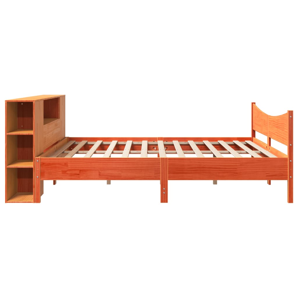 Bed Frame without Mattress Wax Brown 180x200 cm Super King Solid Wood Pine