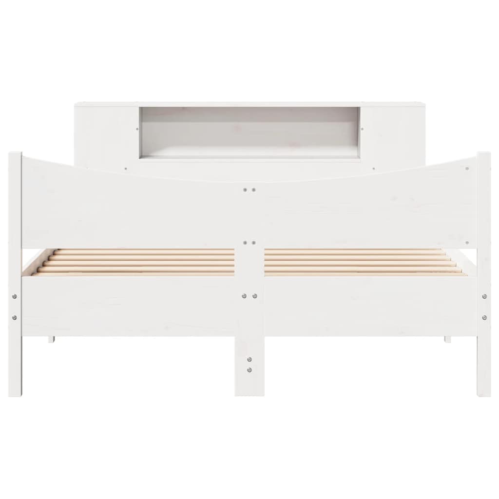 Bed Frame without Mattress White 150x200 cm King Size Solid Wood Pine