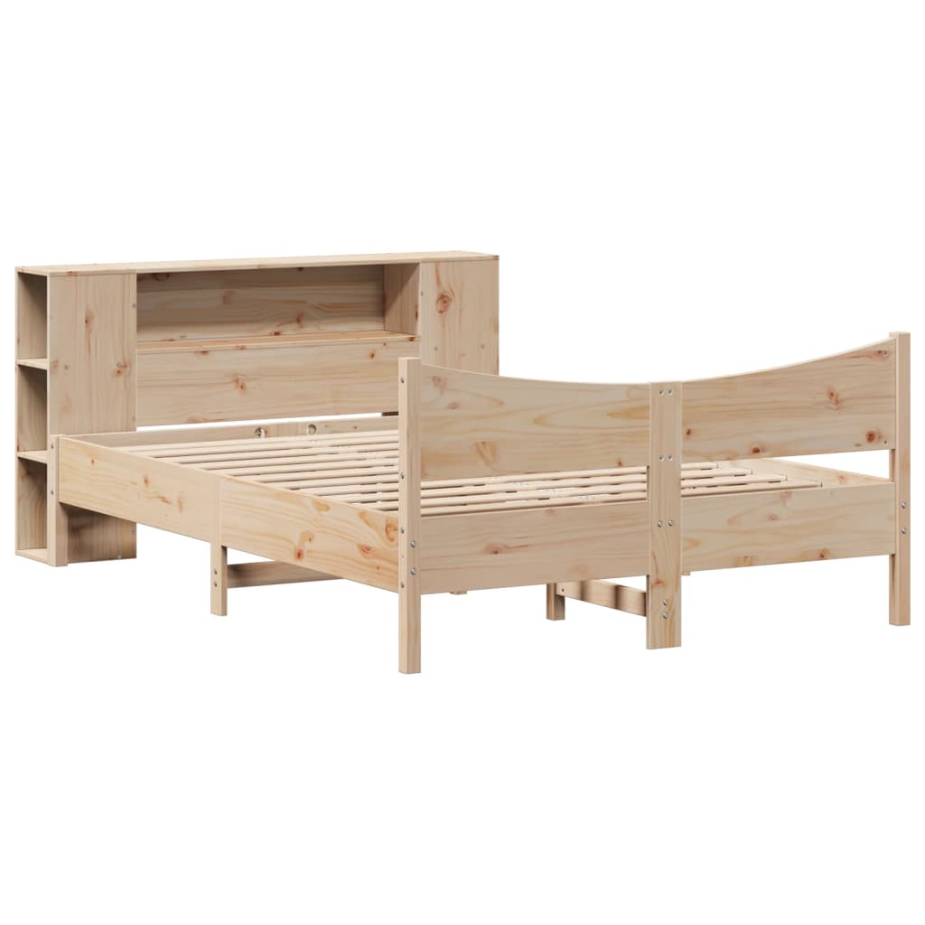 Bed Frame without Mattress 135x190 cm Double Solid Wood Pine