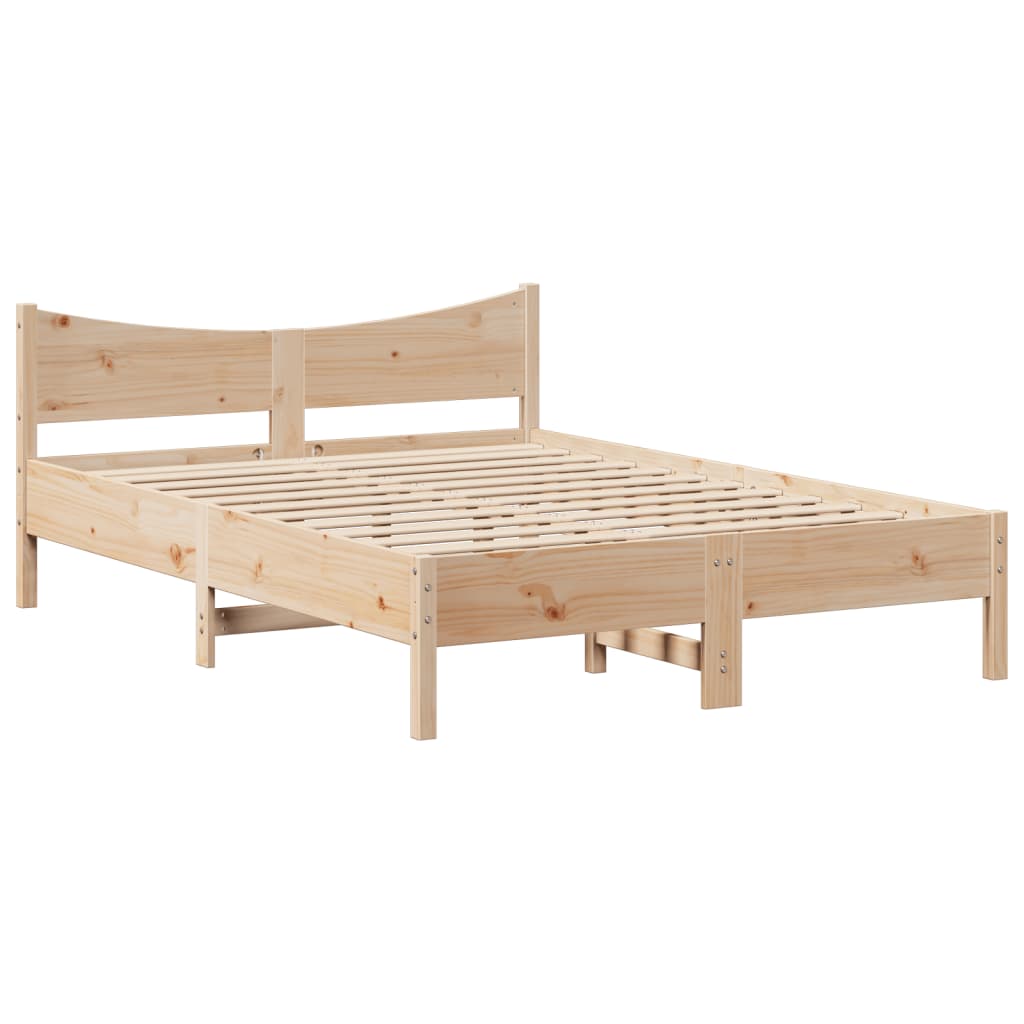 Bed Frame without Mattress 135x190 cm Double Solid Wood Pine