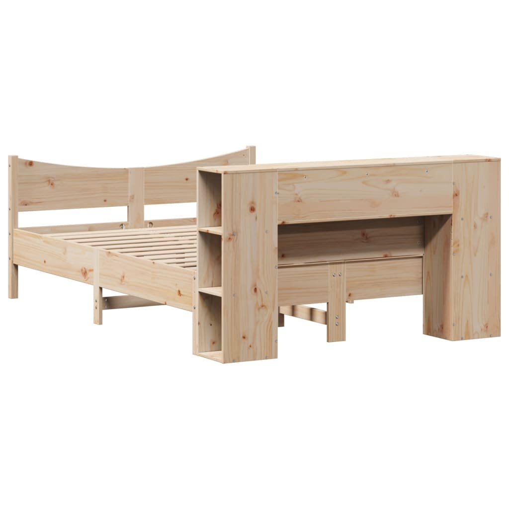 Bed Frame without Mattress 135x190 cm Double Solid Wood Pine