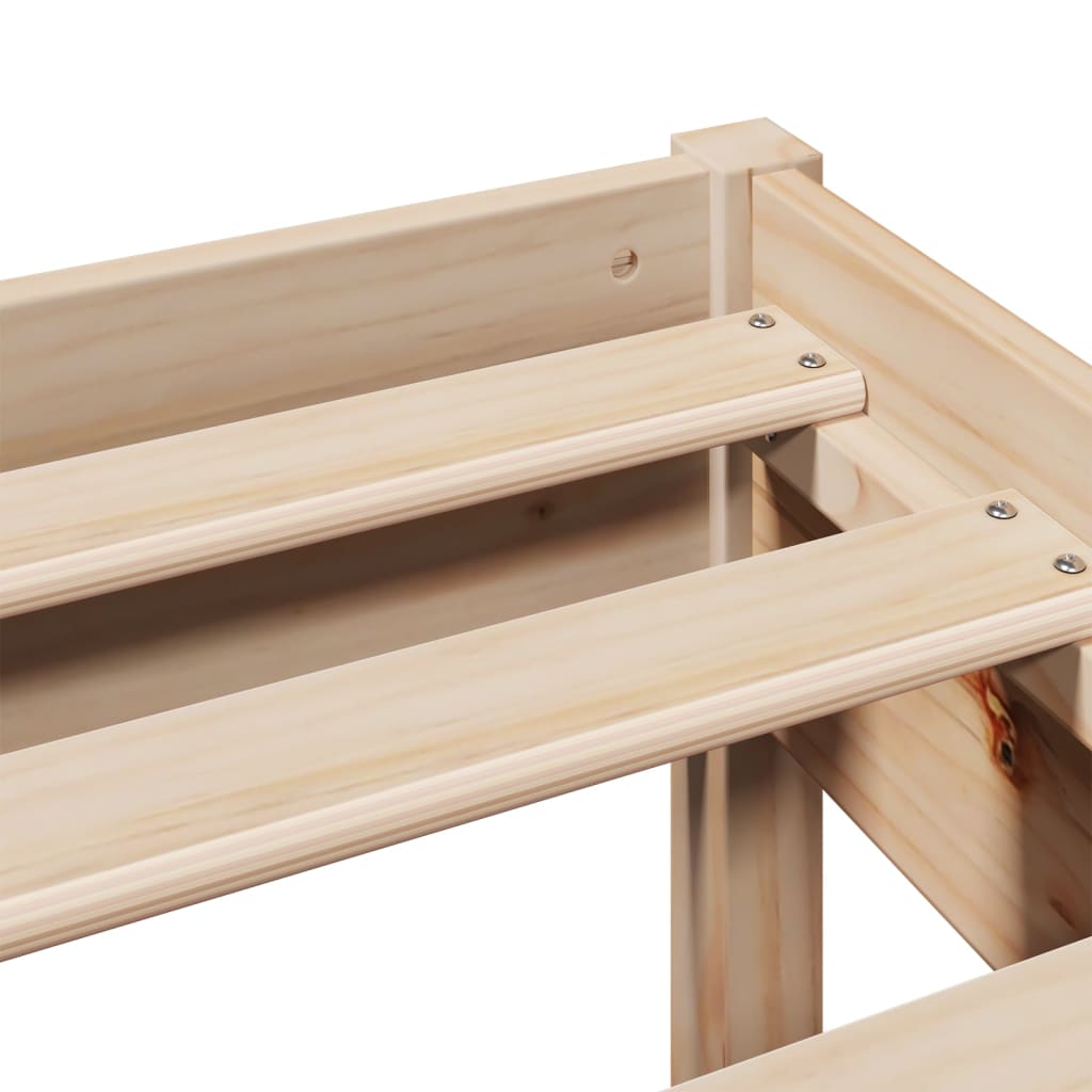 Bed Frame without Mattress 135x190 cm Double Solid Wood Pine