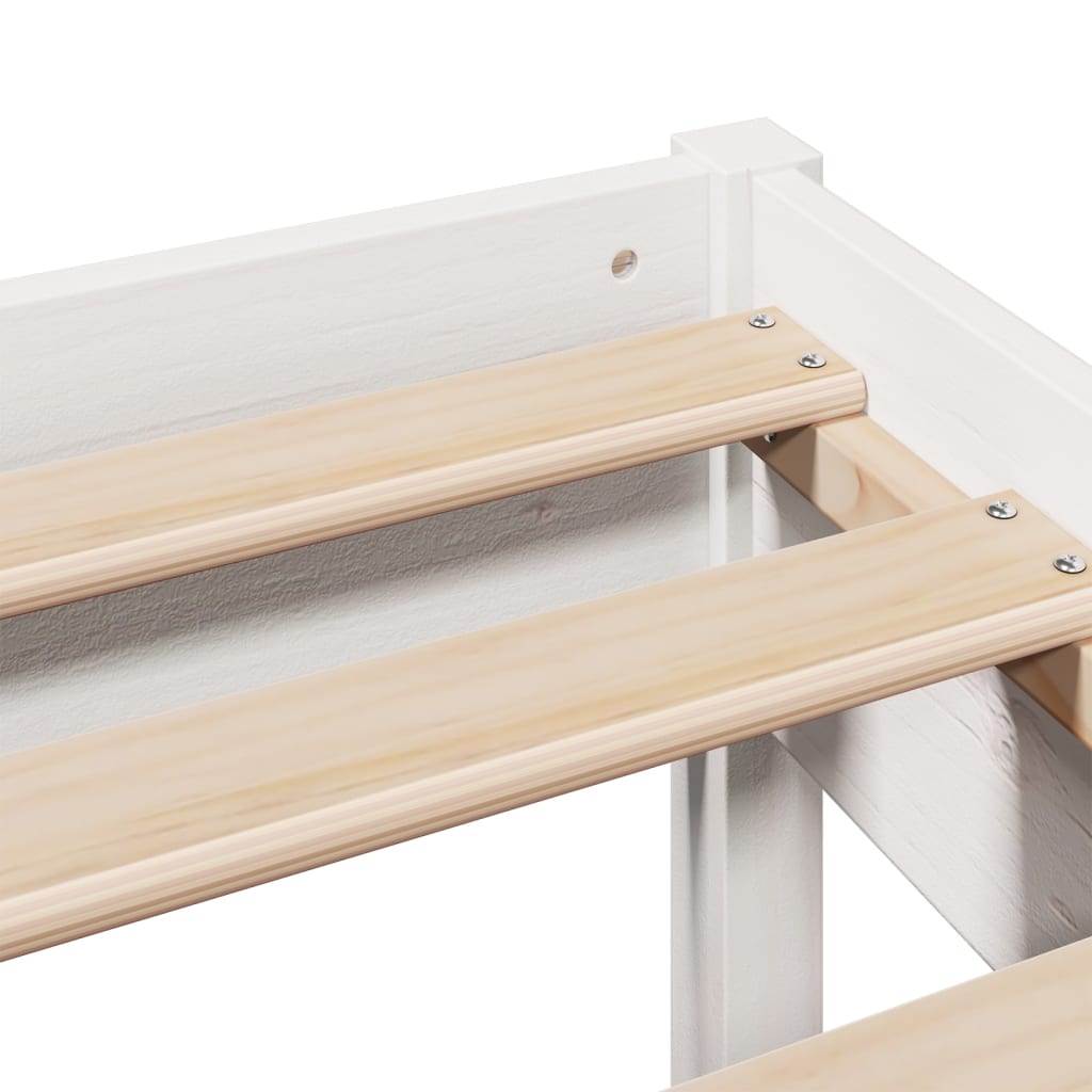 Bed Frame without Mattress White 135x190 cm Double Solid Wood Pine