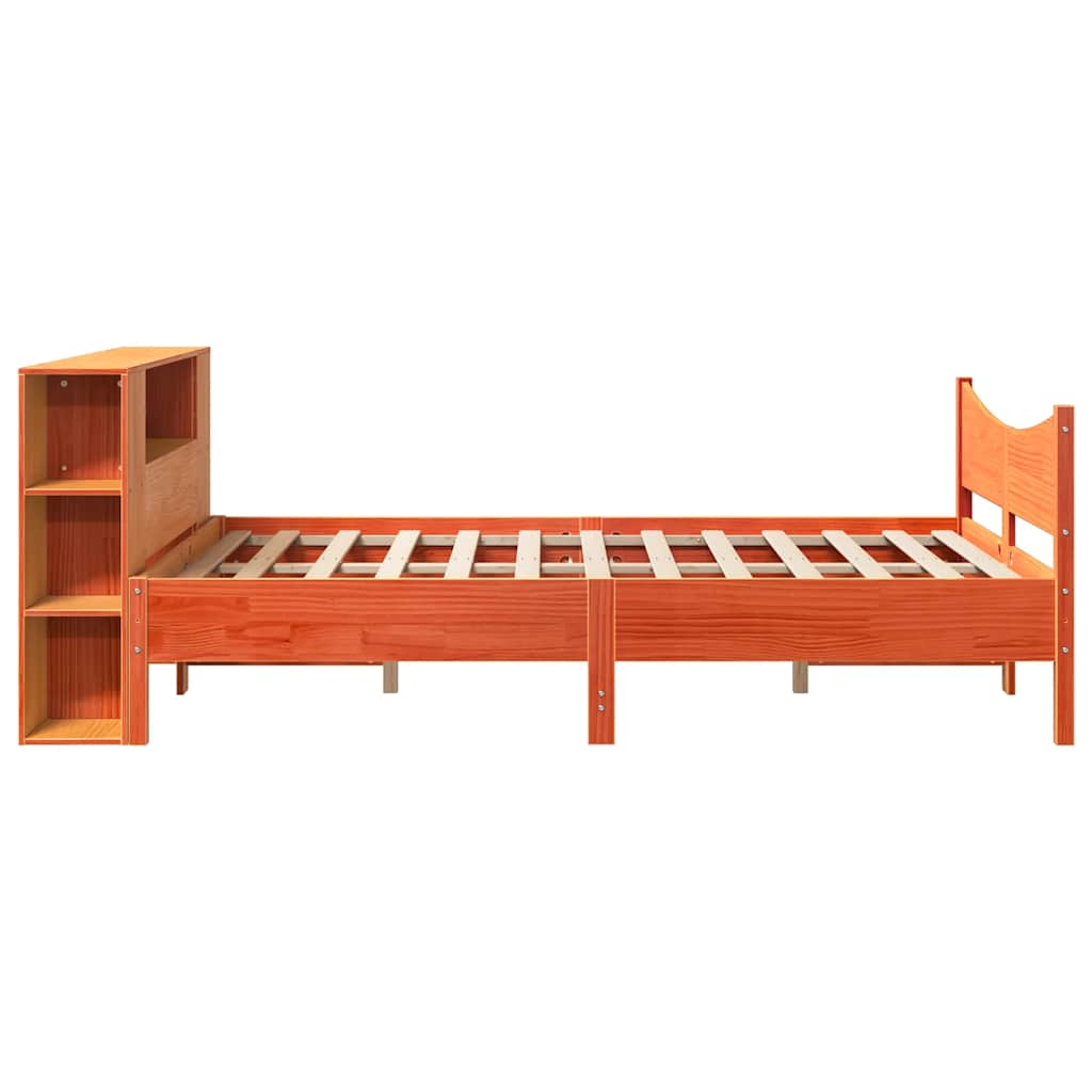 Bed Frame without Mattress Wax Brown 135x190 cm Double Solid Wood Pine