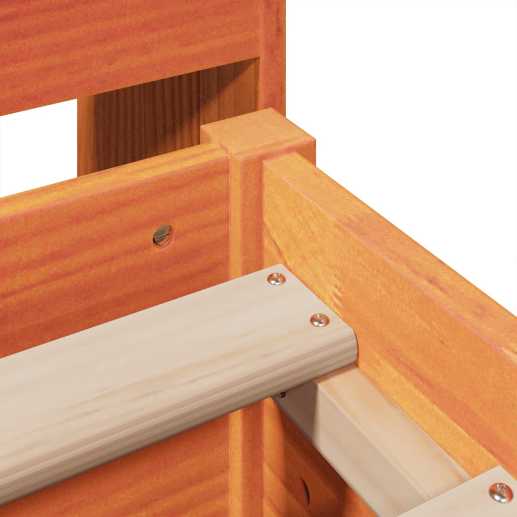 Bed Frame without Mattress Wax Brown 140x200 cm Solid Wood Pine