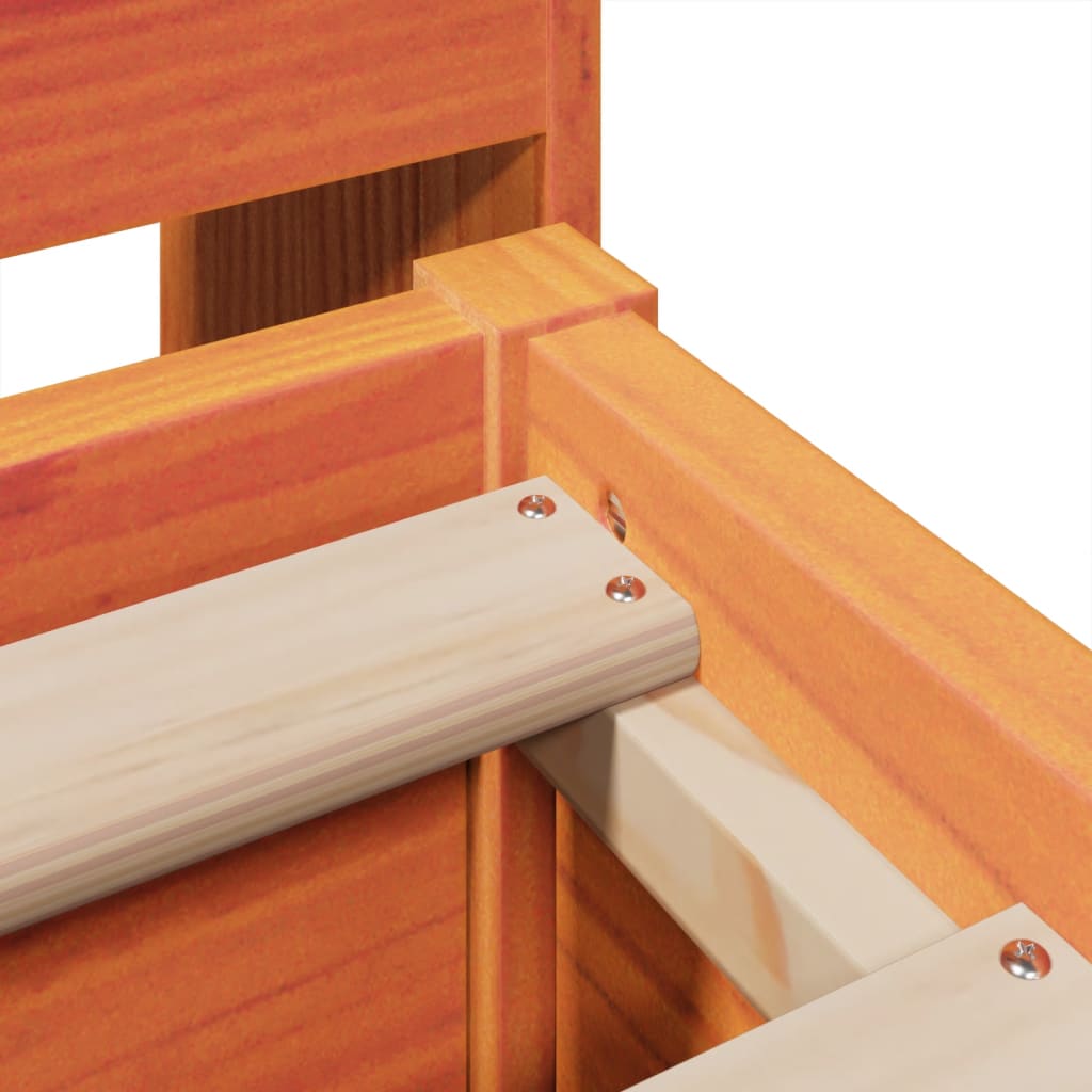 Bed Frame without Mattress Wax Brown 140x200 cm Solid Wood Pine