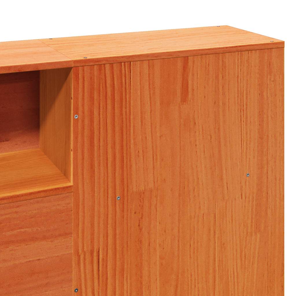 Bed Frame without Mattress Wax Brown 200x200 cm Solid Wood Pine
