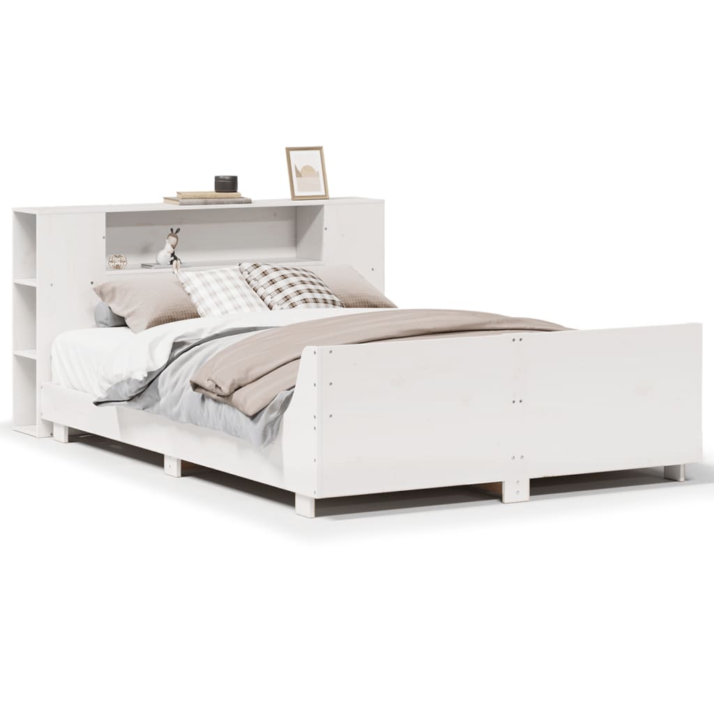 Bed Frame without Mattress White 160x200 cm Solid Wood Pine