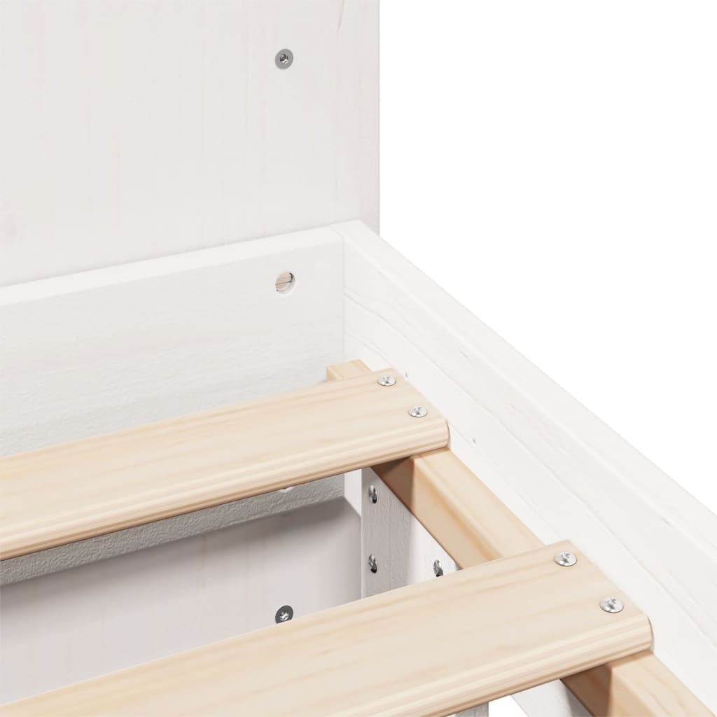 Bed Frame without Mattress White 160x200 cm Solid Wood Pine