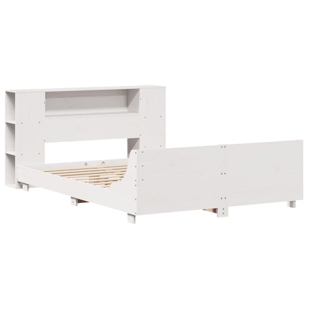 Bed Frame without Mattress White 140x200 cm Solid Wood Pine