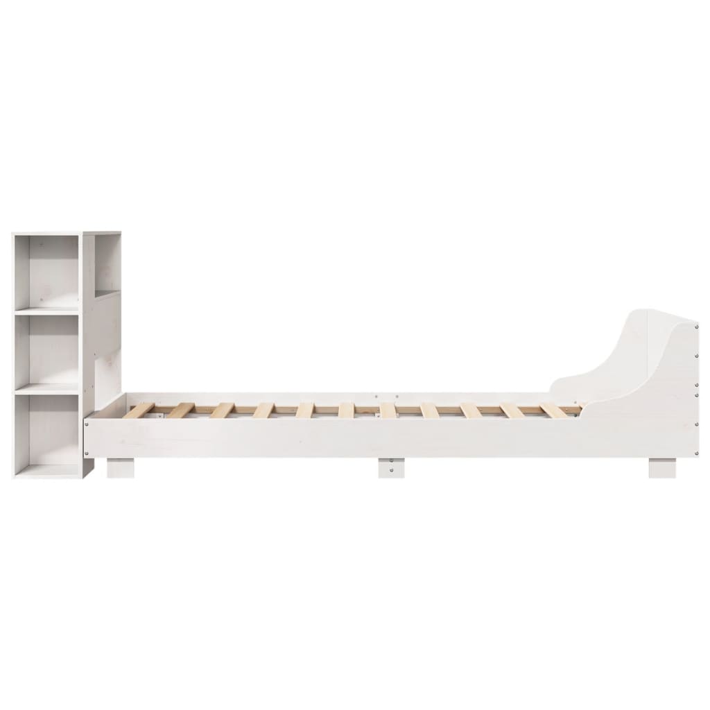 Bed Frame without Mattress White 75x190 cm Small Single Solid Wood Pine