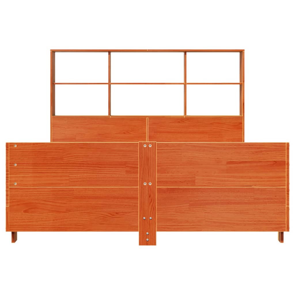 Bed Frame without Mattress Wax Brown 160x200 cm Solid Wood Pine
