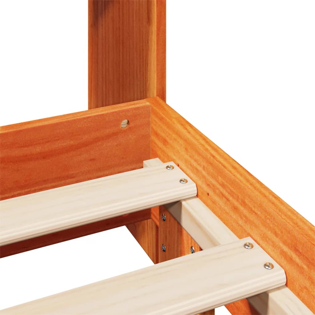 Bed Frame without Mattress Wax Brown 160x200 cm Solid Wood Pine