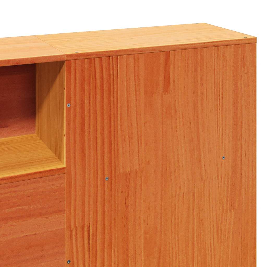 Bed Frame without Mattress Wax Brown 200x200 cm Solid Wood Pine