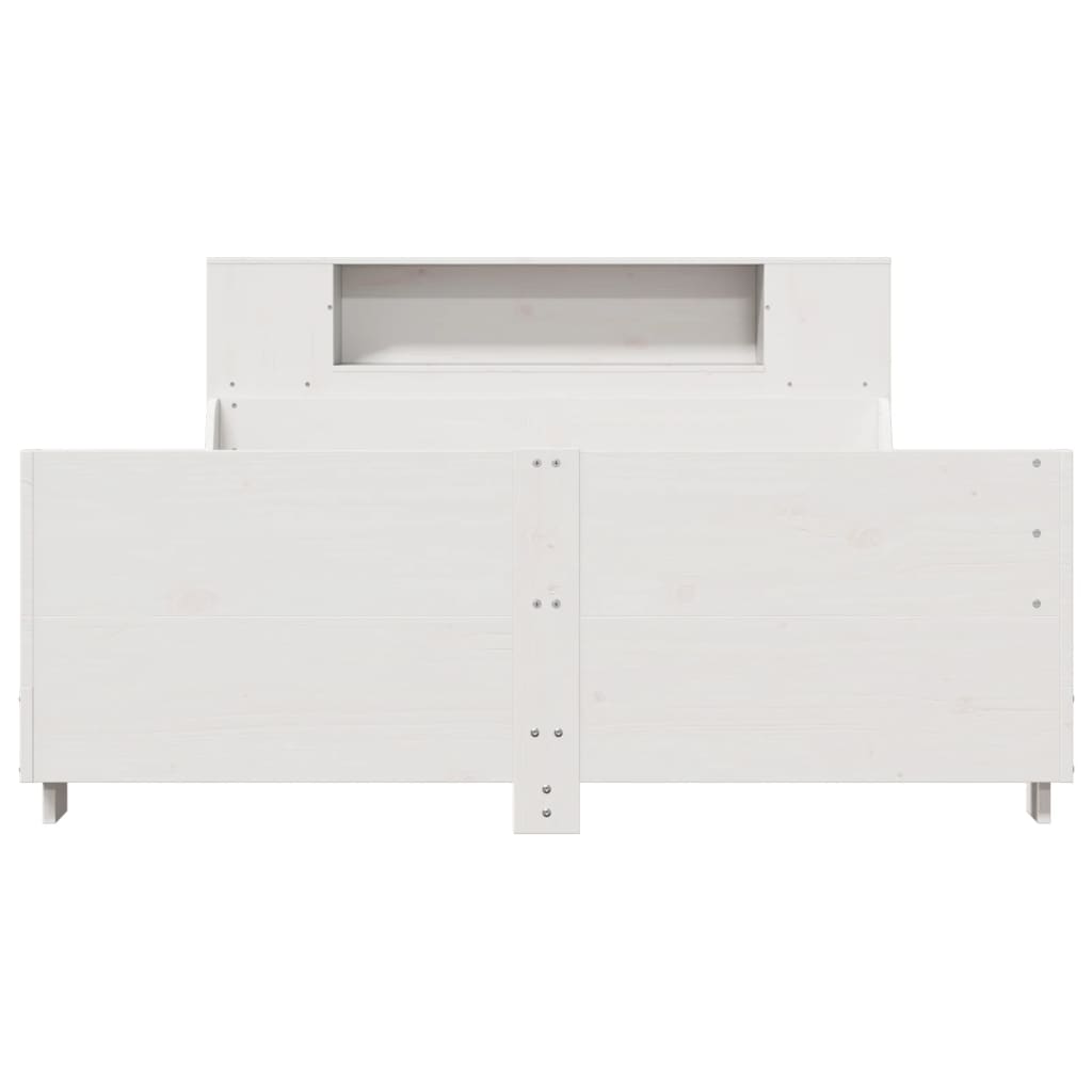 Bed Frame without Mattress White 150x200 cm King Size Solid Wood Pine