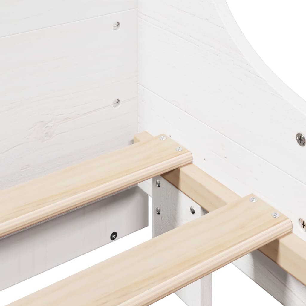 Bed Frame without Mattress White 150x200 cm King Size Solid Wood Pine