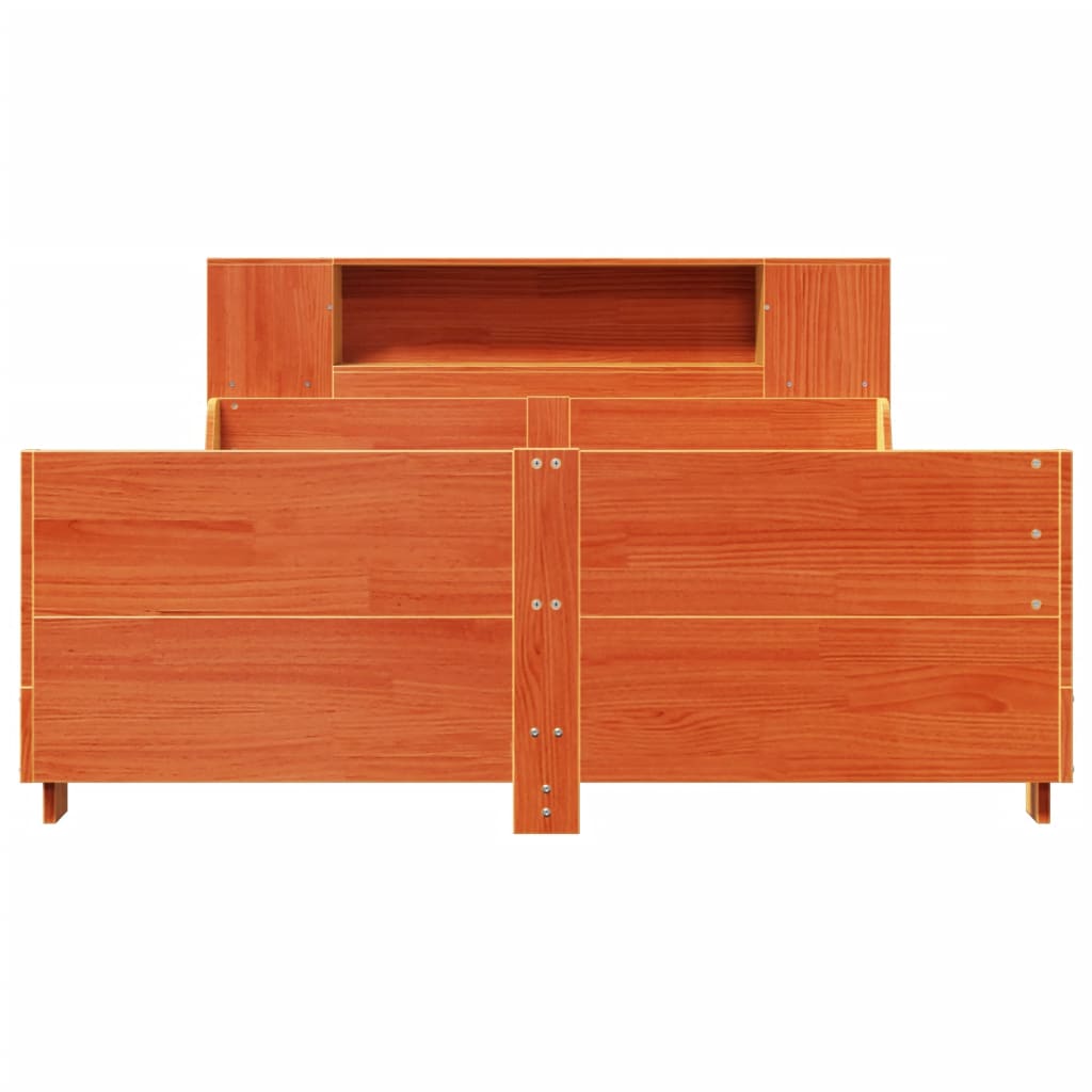 Bed Frame without Mattress Wax Brown 150x200 cm King Size Solid Wood Pine