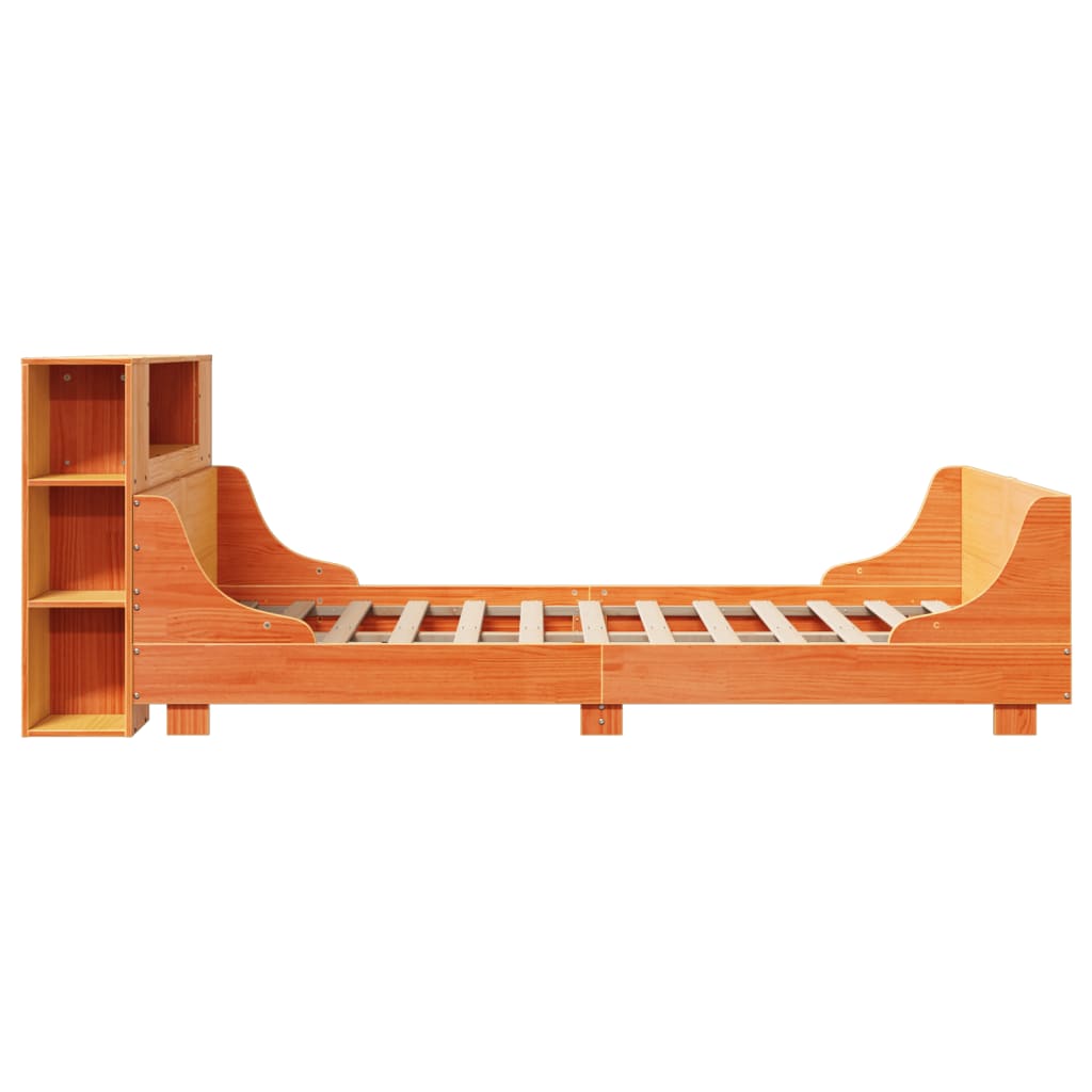 Bed Frame without Mattress Wax Brown 150x200 cm King Size Solid Wood Pine