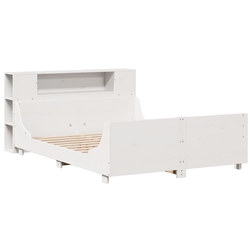 Bed Frame without Mattress White 140x200 cm Solid Wood Pine