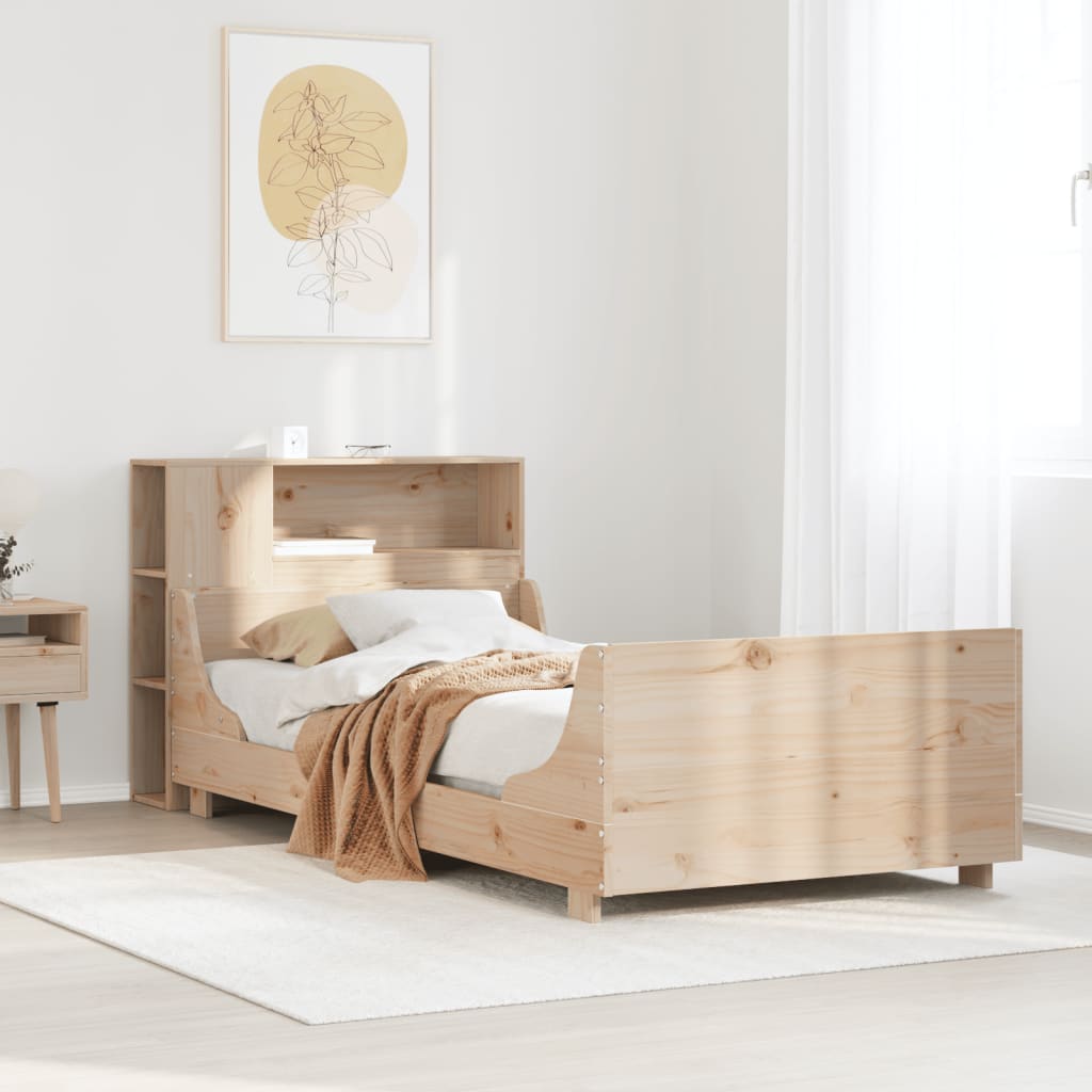 Bed Frame without Mattress 75x190 cm Small Single Solid Wood Pine