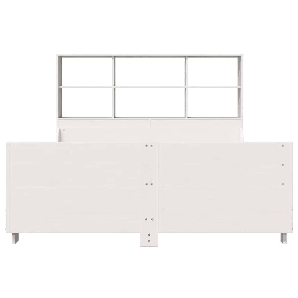 Bookcase Bed without Mattress White 140x200 cm Solid Wood