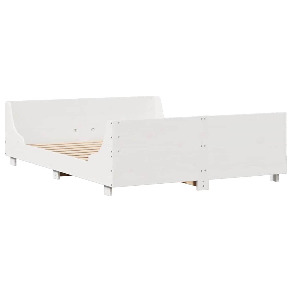 Bookcase Bed without Mattress White 140x200 cm Solid Wood