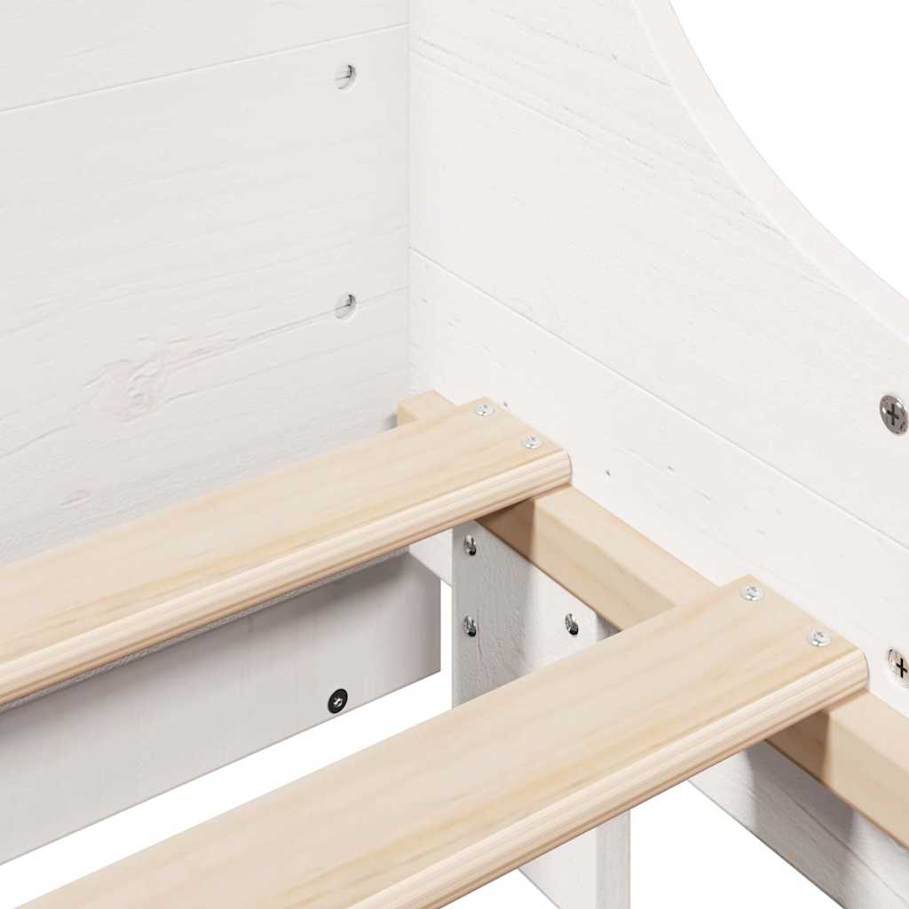 Bookcase Bed without Mattress White 140x200 cm Solid Wood