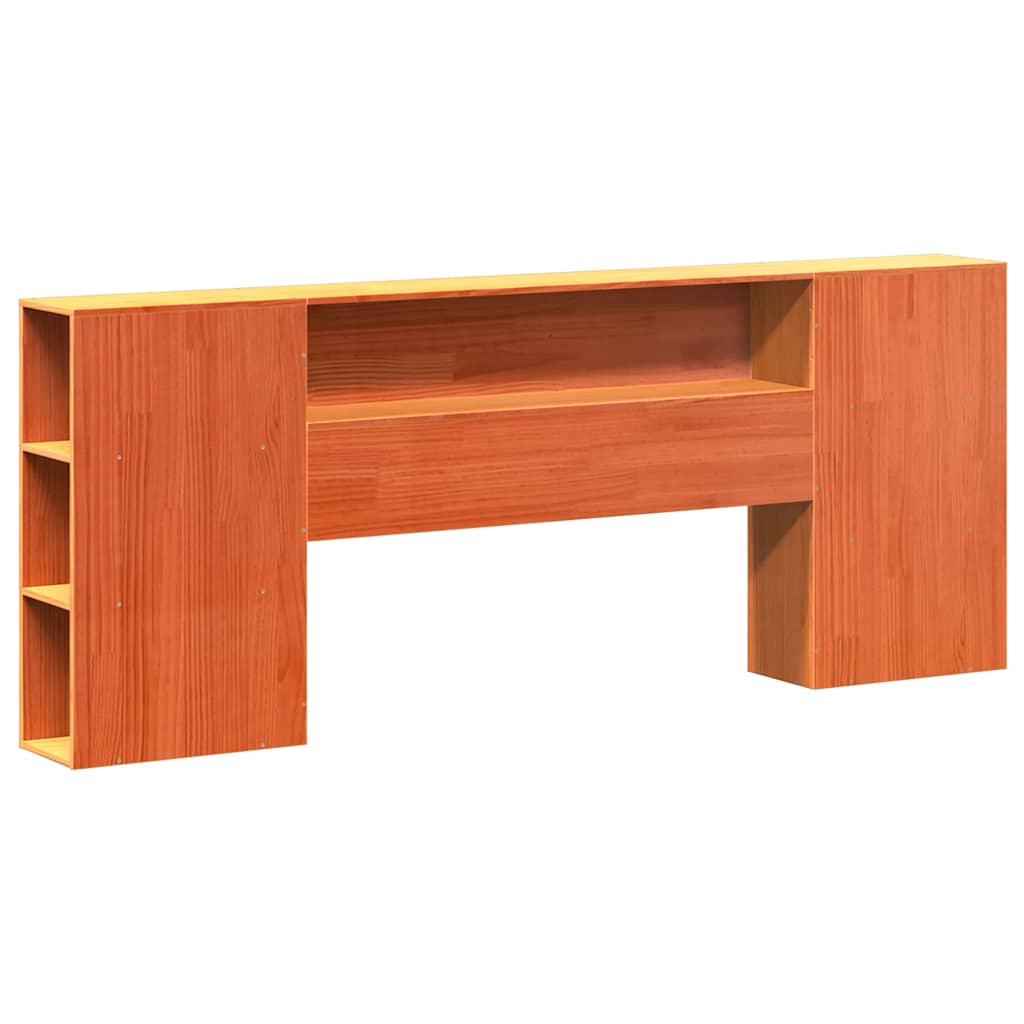 Bookcase Bed without Mattress Wax Brown 200x200 cm Solid Wood