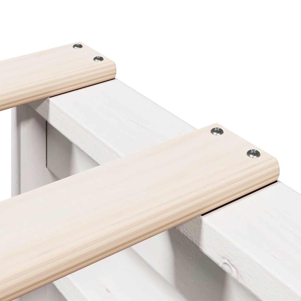 Bookcase Bed without Mattress White 90x200 cm Solid Wood Pine