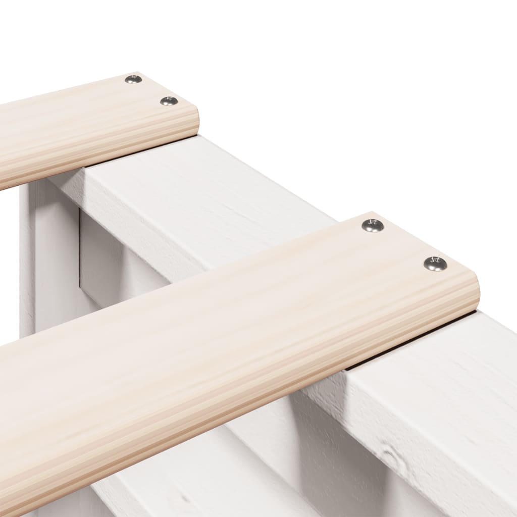 Bookcase Bed without Mattress White 140x200 cm Solid Wood Pine