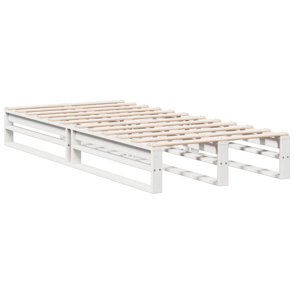 Bookcase Bed without Mattress White 75x190 cm Small Single Solid Wood Pine