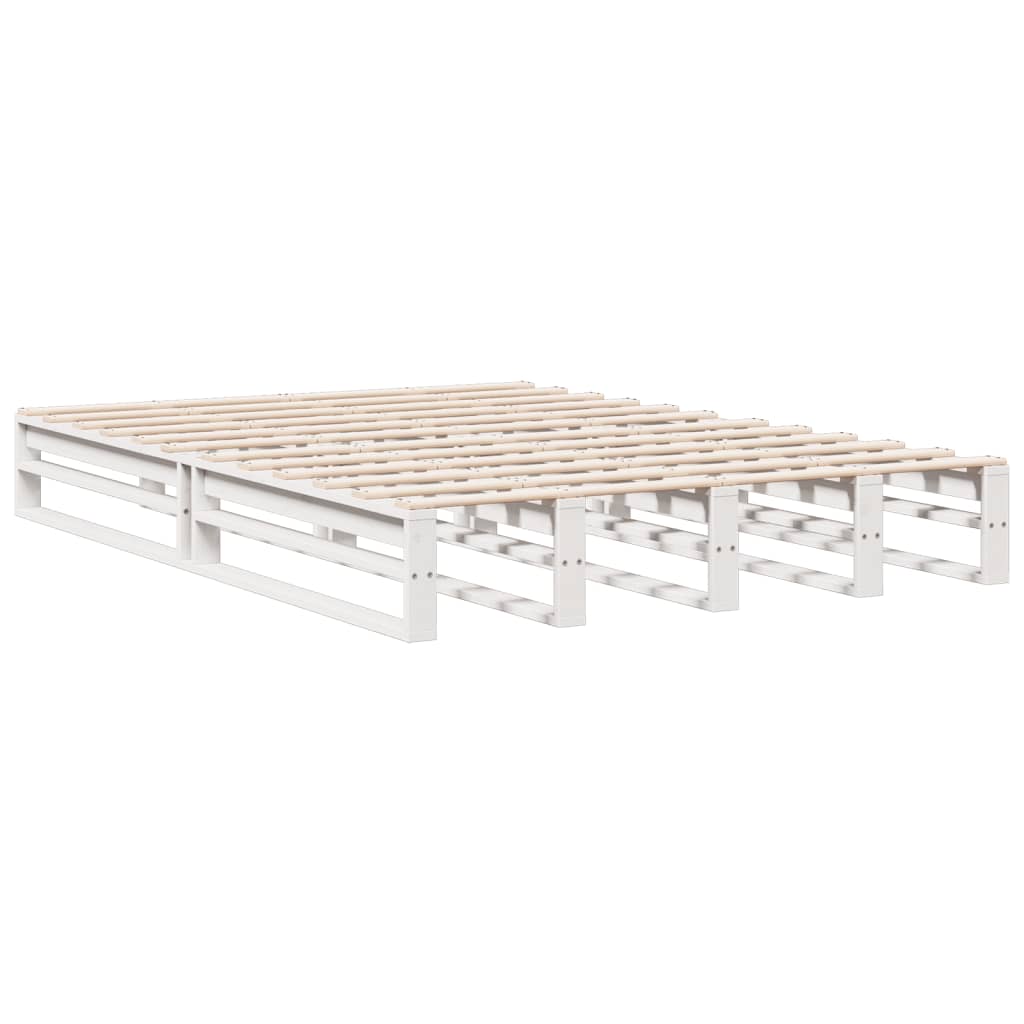 Bookcase Bed without Mattress White 140x190 cm Solid Wood Pine