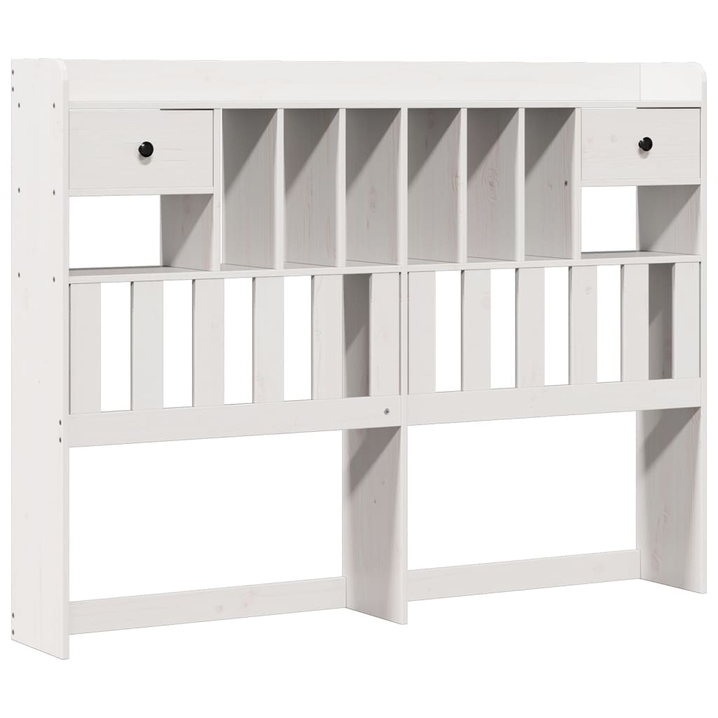 Bookcase Bed without Mattress White 140x190 cm Solid Wood Pine